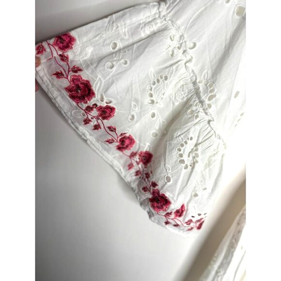 Anthropologie MISA Los Angeles Shadi Dress Medium Eyelet Embroidered Roses New - Picture 7 of 16